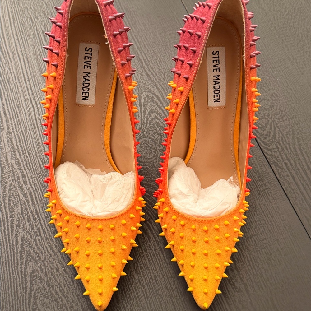 Steve Madden Women's Spiked Heels - Red and Yellow